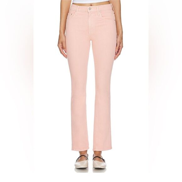 MOTHER The Insider Hover High Rise Straight Jeans Peach Parfait - Picture 1 of 9